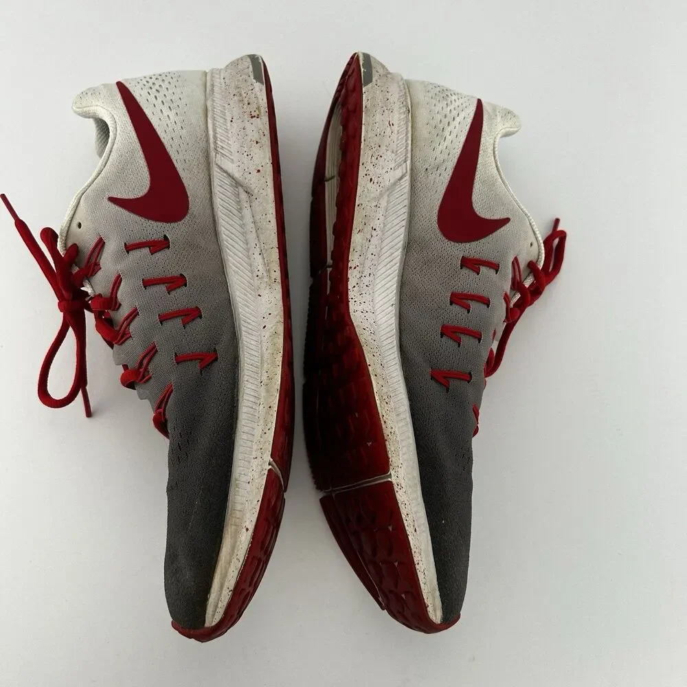 Nike Zoom Pegasus 33 Shoes Mens Size 12 Running Sneakers 831352-002 White Red